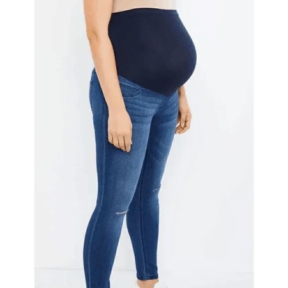 Indigo Blue Secret Fit Belly Skinny Maternity Ankle Jeggings | Motherhood